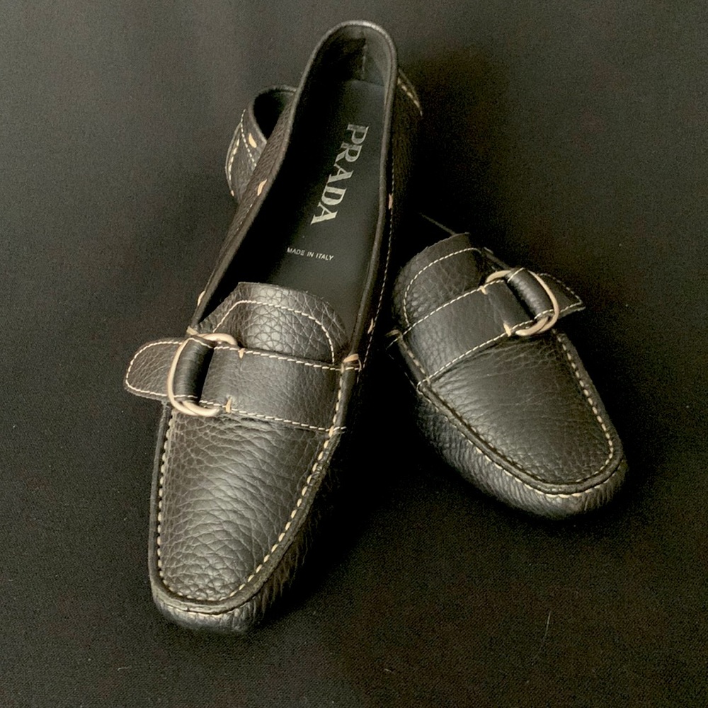 PRADA Leather Driving Loafers